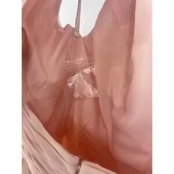 Bill Levkoff Shell Pink Chiffon Halter Dress 7001 Size 12 NWOT - Picture 7 of 8